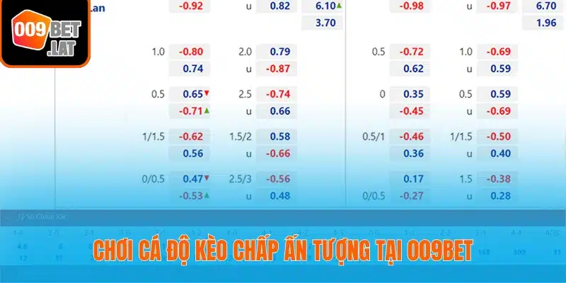 Chơi cá độ kèo chấp ấn tượng tại 009bet